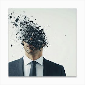 Businessman With Shattered Head Canvas Print