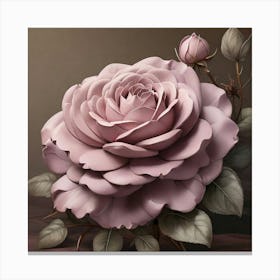 Aesthetic style, Large mauve rose flower 1 Canvas Print