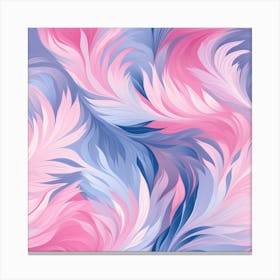 Feathered Swirls in Pink and Blue Abstract Canvas Print