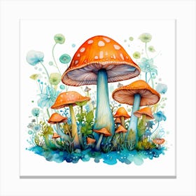 Mushrooms And Flowers 62 Canvas Print