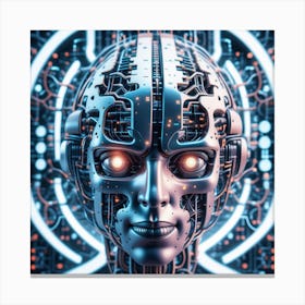 Cyborg Head 25 Canvas Print