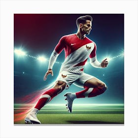 Soccer Player In Action Canvas Print