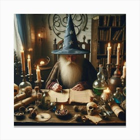 Wizard In The Library Canvas Print