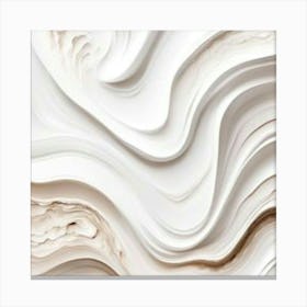 White Wavy Texture abstract painting art Canvas Print