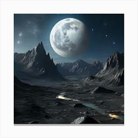 Full Moon In Space Canvas Print