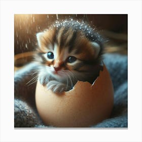 Kitten In An Egg 1 Canvas Print