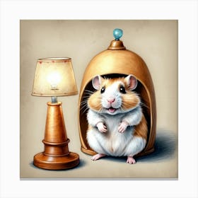 Hamster In A Lamp Canvas Print