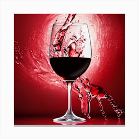 Red Wine Splash 4 Canvas Print