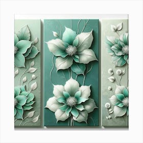 Flowers On A Wall 1 Canvas Print