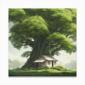 House Under The Tree Canvas Print