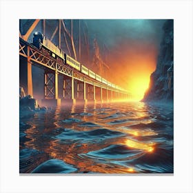 Train Crossing The River 1 Canvas Print