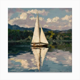 Sailboat On The Lake 2 Canvas Print