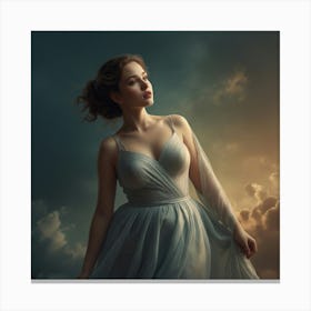 Beautiful Woman In The Sky 1 Canvas Print