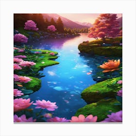 Lotus Flower In The Water Canvas Print