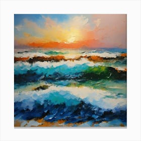 Sunset At The Sea Canvas Print