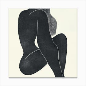 Minimalist Nude Female Figure Art Print – Abstract Monochrome Art Canvas Print