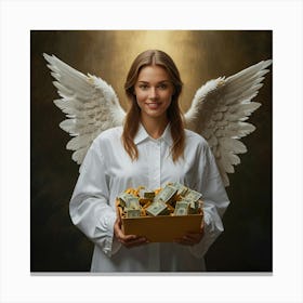 Angel With Money Canvas Print