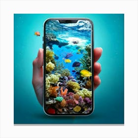 Firefly Vibrant Aquatic Smartphone Morphing Into Marine Life 1293 (2) Canvas Print