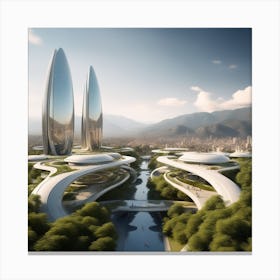 Futuristic City 302 Canvas Print