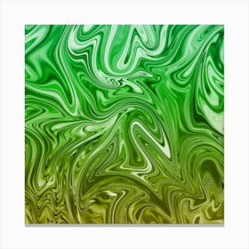 Green And Yellow Liquid Marble Canvas Print