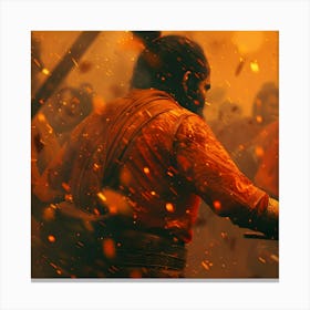 Warrior In A Battle Canvas Print