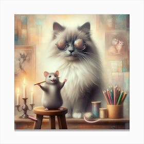 Artist Cat 3 Canvas Print