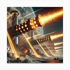 A Sci Fi Depiction Of Solar Inferno Cannons Canvas Print