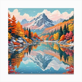 Serene Mountain Landscape Art Print (1) Canvas Print