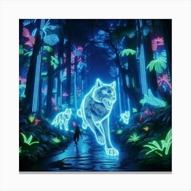 Glowing wolf Canvas Print