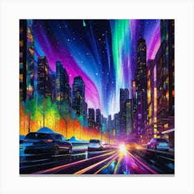 Aurora Bore City Canvas Print