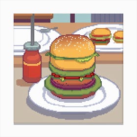 Pixel Burger 1 Canvas Print
