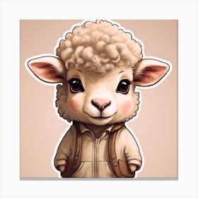 Sheep With A Backpack Canvas Print