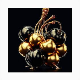 Gold And Black Cherries Canvas Print