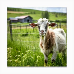 Grass Ecology Pasture Cattle Farmer Tour Tourism Country Rural Green Goat Farm Eco White (17) Canvas Print