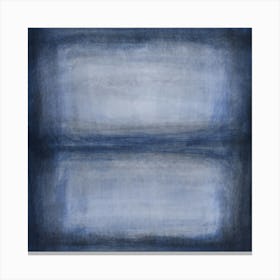 Abstract Minimalist square neutral art work, Rothko Inspired Reflections Neutral Navy Blue Reflections Canvas Print