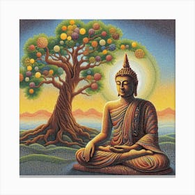 Buddha And Tree Canvas Print