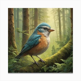 Bird In The Forest Art Print 3 Canvas Print