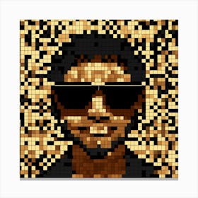 Pixel Art Of A Black Off White Sunglass From The F (1) Canvas Print