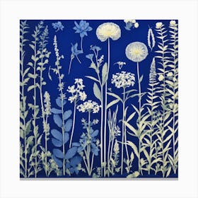Flowers Photography In Style Anna Atkins Canvas Print