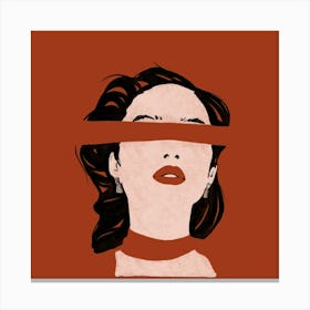 Woman'S Face fashion red illustration Canvas Print