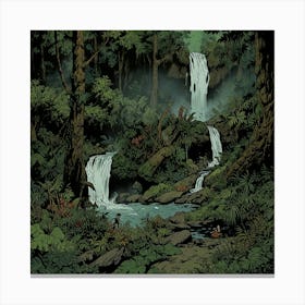 Waterfall In The Jungle 39 Canvas Print