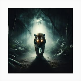 Tiger In The Dark Canvas Print