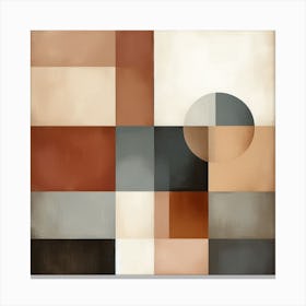 Abstract Harmony: A Minimalist Painting with Earthy Colors and Shapes Canvas Print
