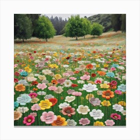 Flowers In A Field Canvas Print