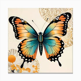 Butterfly Illustration Art Canvas Print