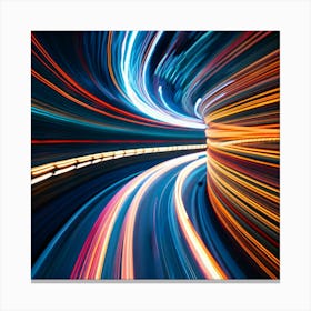 Long Exposure Image Of A Highway Canvas Print