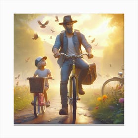 Father And His Daughter Canvas Print