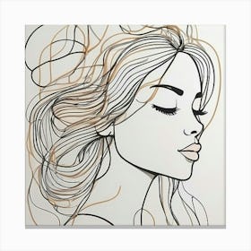 Line art Of A Woman 2 Canvas Print