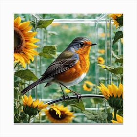 Robin Glass Maze Canvas Print