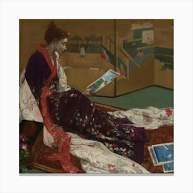 Woman Reading A Book Canvas Print